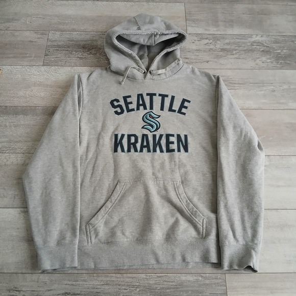 Seattle Kraken Fanatics NHL Hockey Gray Hoodie Mens 2XL Pullover Sweatshirt - Picture 1 of 10